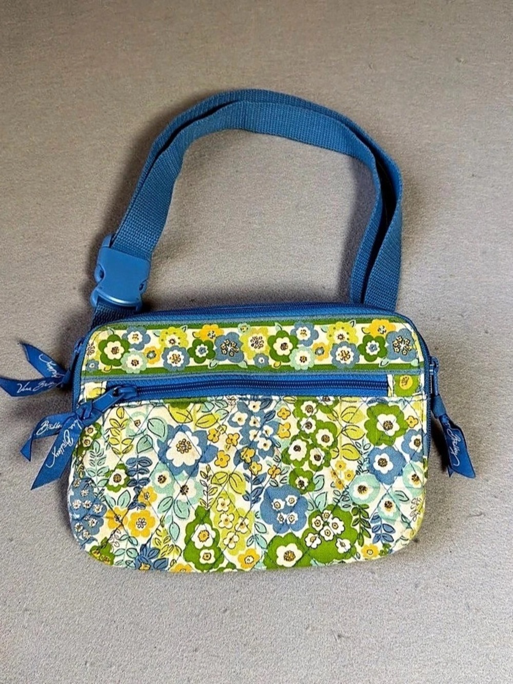 Y2K Cottagecore Vera Bradley English Meadows All-in-One Crossbody Blue & Green F